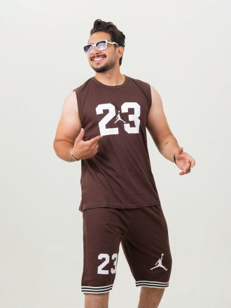 ست کاور و شلوارک مردانه پنبه جردن23 کد100152 F203