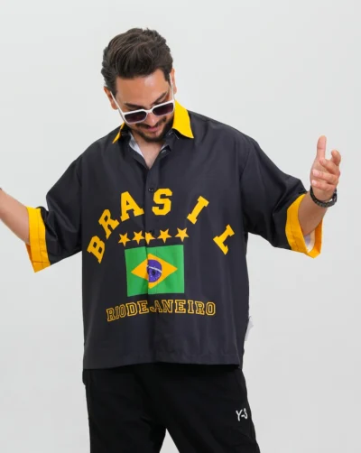 قیمت و خرید پیراهن مردانه آستین کوتاه چاپBRASILکد 20163