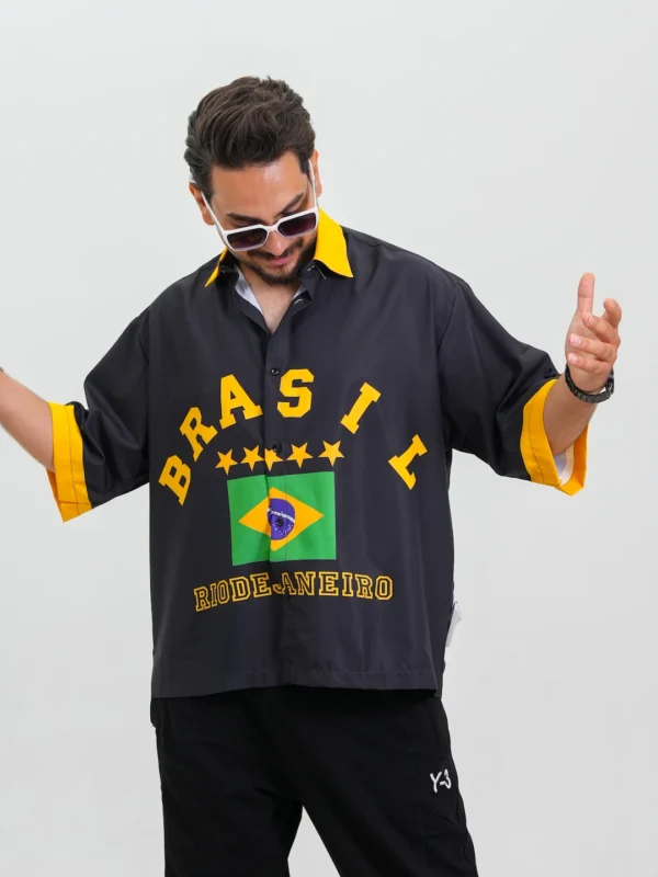قیمت و خرید پیراهن مردانه آستین کوتاه چاپBRASILکد 20163