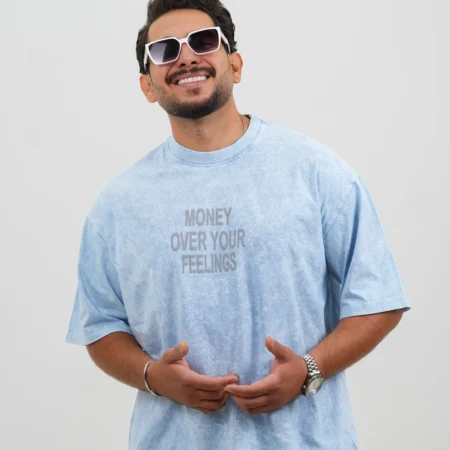 قیمت و خرید تیشرت مردانه پنبه ماکان MONEY OVER YOUR FEELINGS سنگشور کد 30290