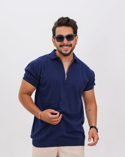 قیمت و خریدتیشرت مردانه نیم زیپ بافت کد30295